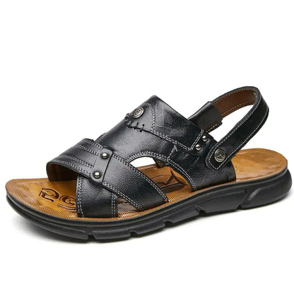Men's Leather Dual-Purpose Beach Sandals and Slippers