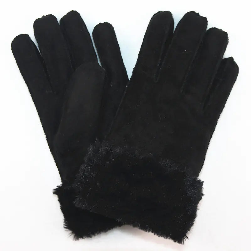 Unisex Faux Rabbit Fur Lined Winter Gloves