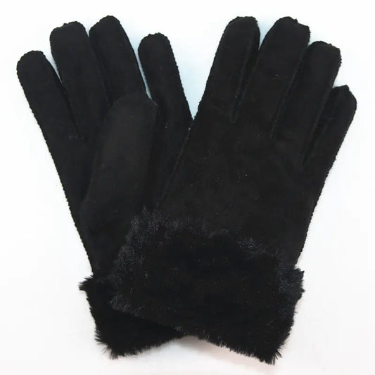 Unisex Faux Rabbit Fur Lined Winter Gloves