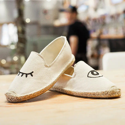 Women's Canvas Slip-On Fisherman Shoes, Breathable Flats