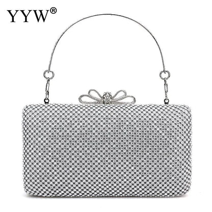 Silver Glitter Evening Clutch Purse for Women