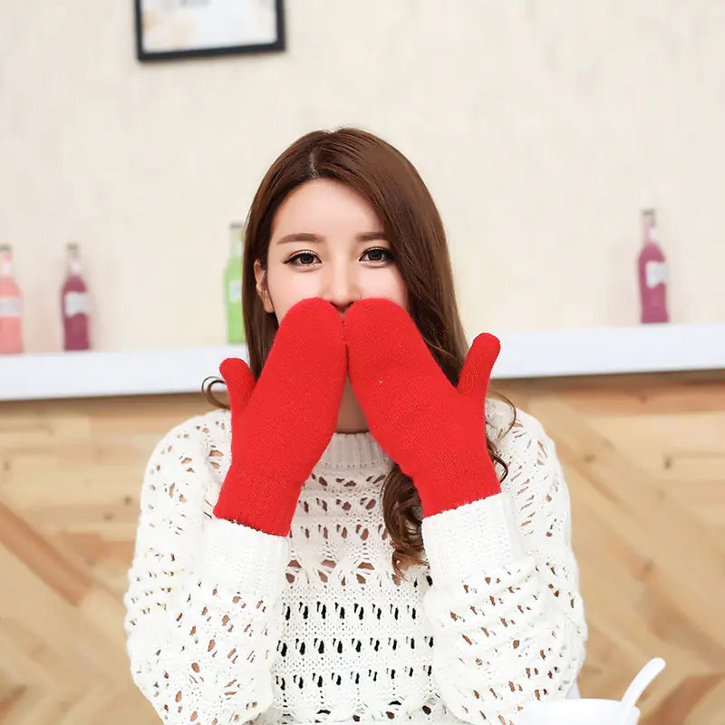 Women's Winter Thick Plush Wool Lined Mittens