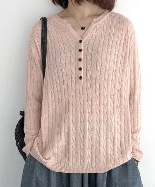 Casual Cotton Knitted Sweater for Women