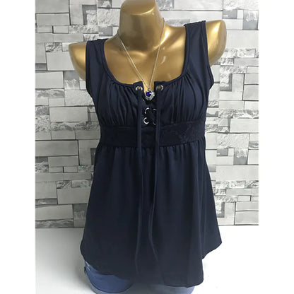 Plus Size Solid Color Sleeveless Top for Women - Trendy Attic Store01