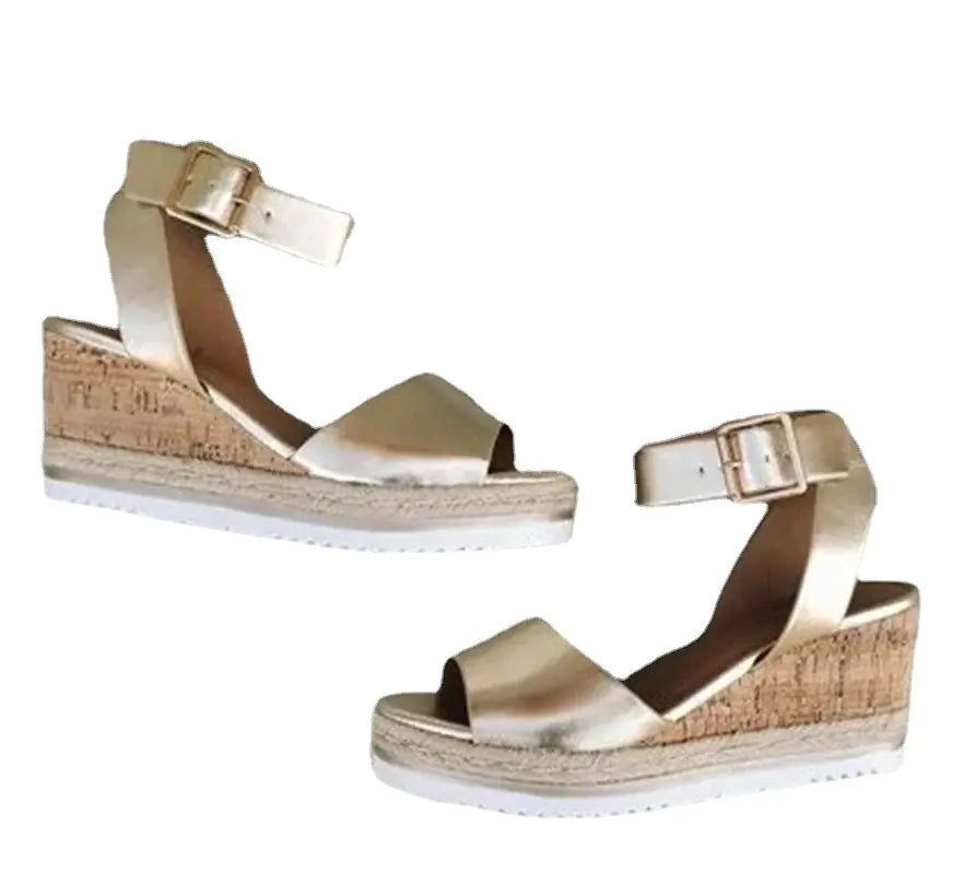 Summer Casual Korean Style Wedge Peep-Toe Heels