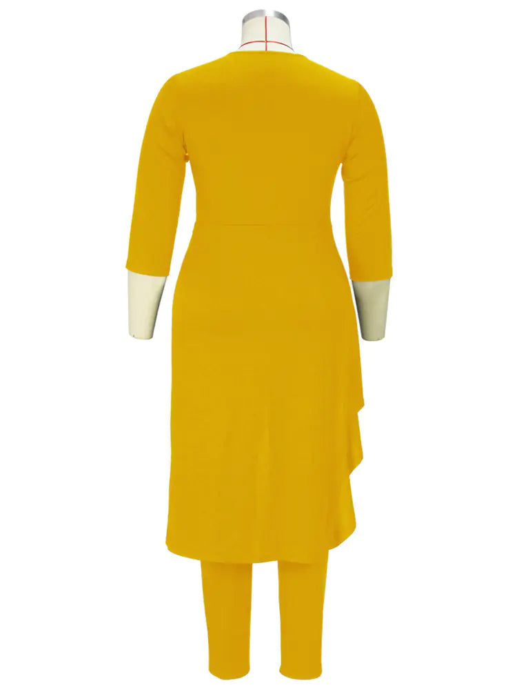 Plus Size Women's Casual Two Piece Set - Top & Pants