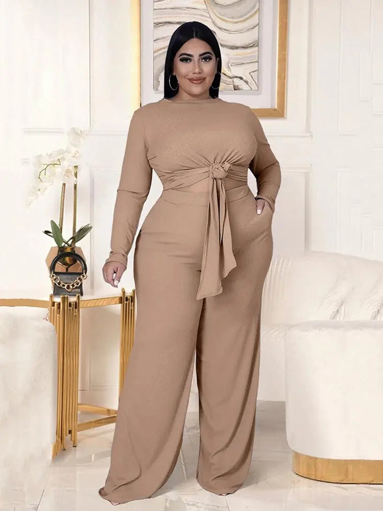 Zweiteiliges Strickset für Damen in Großen Größen