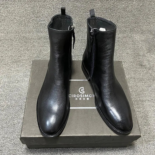 Korean Style High-Top Zipper Martin Boots