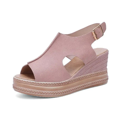 Women's Summer Wedge Heel Platform Peep Toe Sandals - Trendy Attic Store01