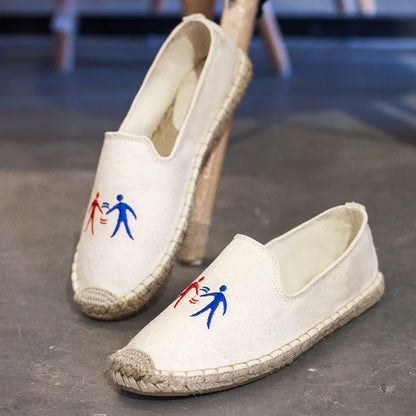 Women's Canvas Slip-On Fisherman Shoes, Breathable Flats
