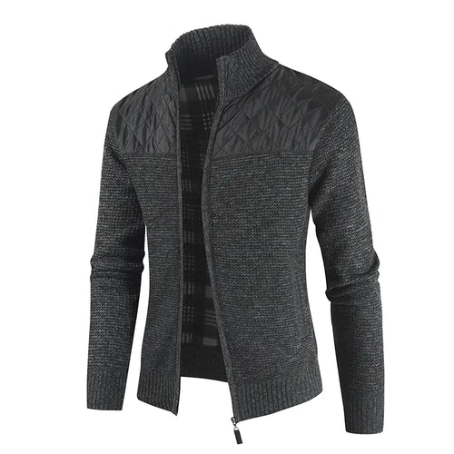 Men's Fleece-lined Thick Cardigan Sweater