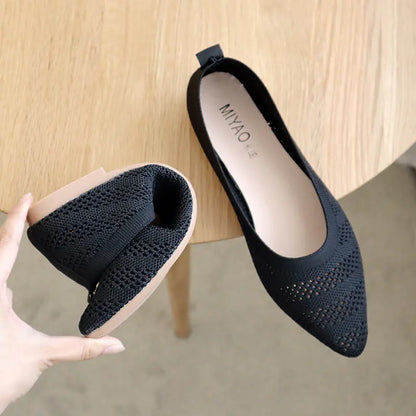 Women's Pointed Toe Ballet Flats Slip-On Shoes