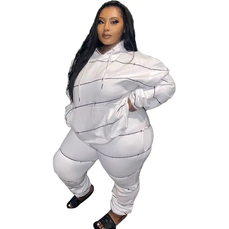 Plus Size Women's Pullover Sweater Two-Piece Set