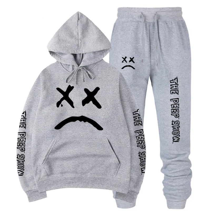 Fleece-Lined Hooded Sweatshirt and Pants Set