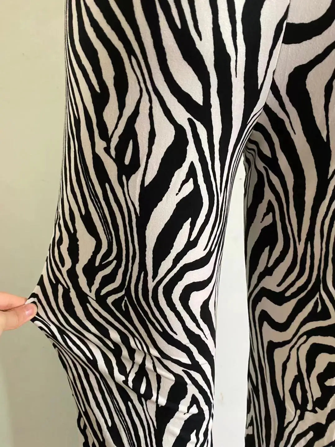 Zebra Print Wide Leg Pants