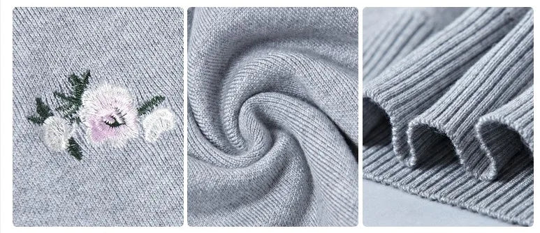 Women Embroidery Knitted  Pullover Sweater