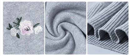 Women Embroidery Knitted  Pullover Sweater