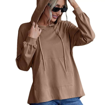 Plus Size Casual Hooded Sweatshirt with Pockets