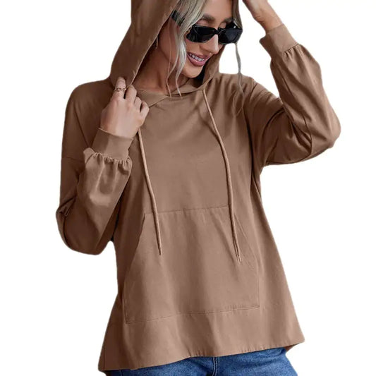Plus Size Casual Hooded Sweatshirt with Pockets
