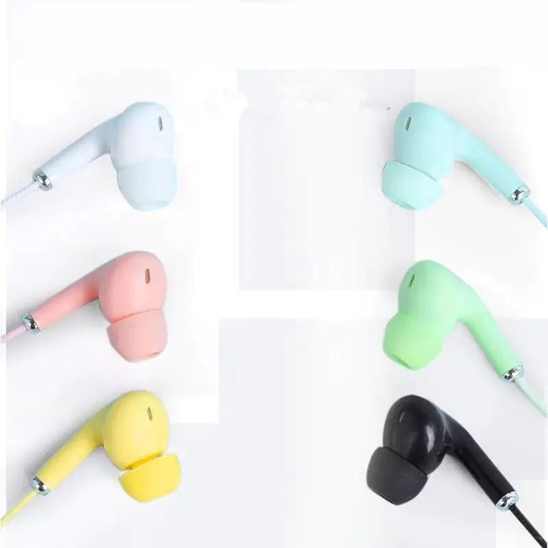 Macaron Color Wired Noise Reduction Earbuds with Mic