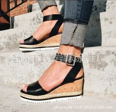 Summer Casual Korean Style Wedge Peep-Toe Heels