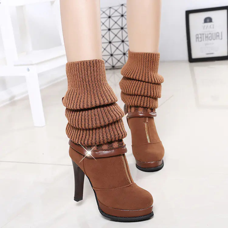 New Women's Korean Style High Heel Knee-High Boots