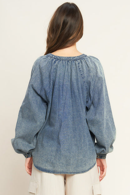 MUSING ABOUT YOU DENIM TOP