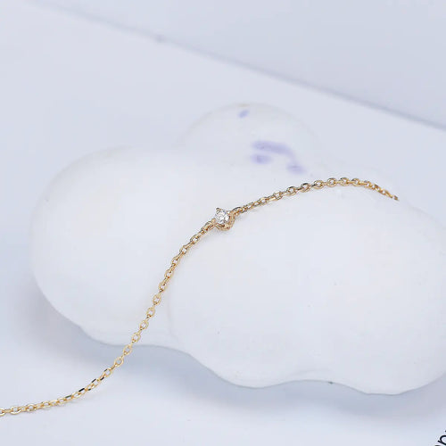 925 Sterling Silver Plated Single Diamond Bracelet