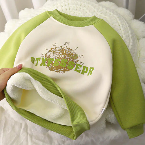 Boys' Thick Thermal Fleece-Lined Autumn Sweater