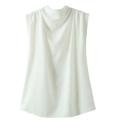 Women's Sleeveless Solid Color Round Neck Shirt