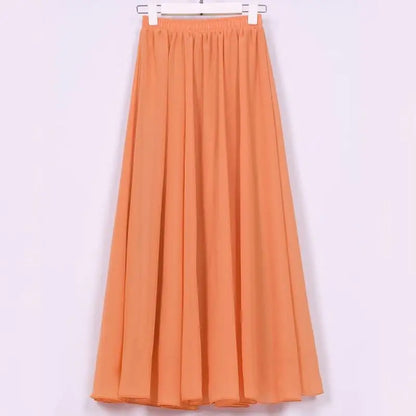 Half-Length Plus Size High Waist Chiffon Skirt