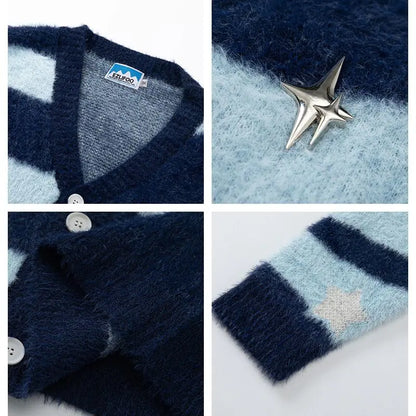Y2K Preppy Cardigan Sweater for Women - Vintage Style