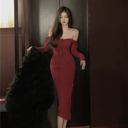 Hanging Neck Off Shoulder Dress for Women
