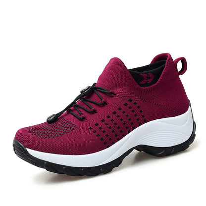 1855 Women's Knit Sneakers with Thick Wedge Sole