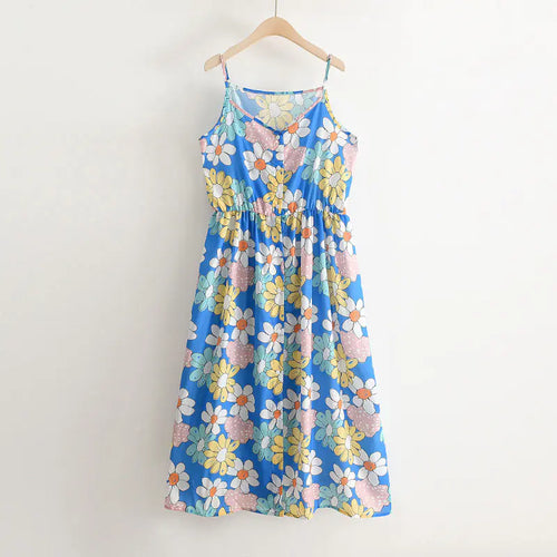 Floral Print Suspender Skirt for Girls