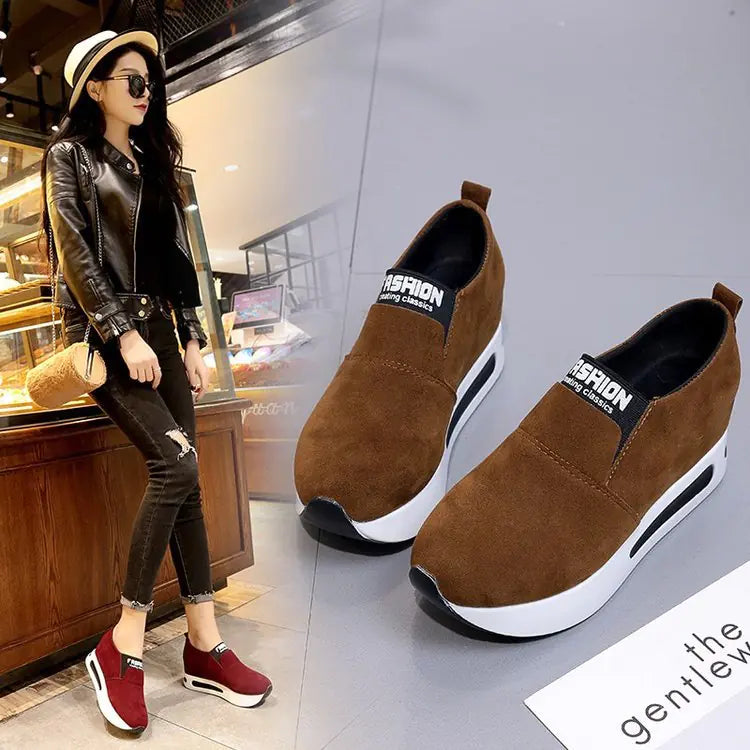 High-Top Casual Women's Sneakers - Trendy Slip-On Shoes