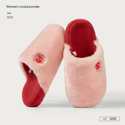 Women's Plush Cotton Slippers for Autumn and Winter