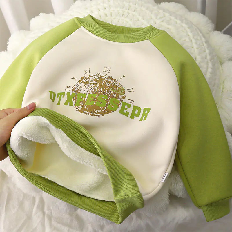 Boys' Thick Thermal Fleece-Lined Autumn Sweater
