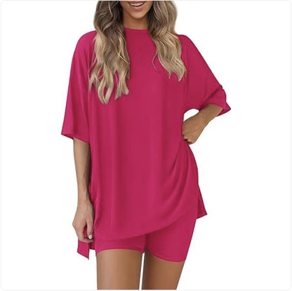 Casual Solid Color Two-Piece Outfit