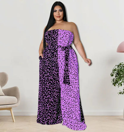 Plus Size Strapless Jumpsuit for Summer Streetwear
