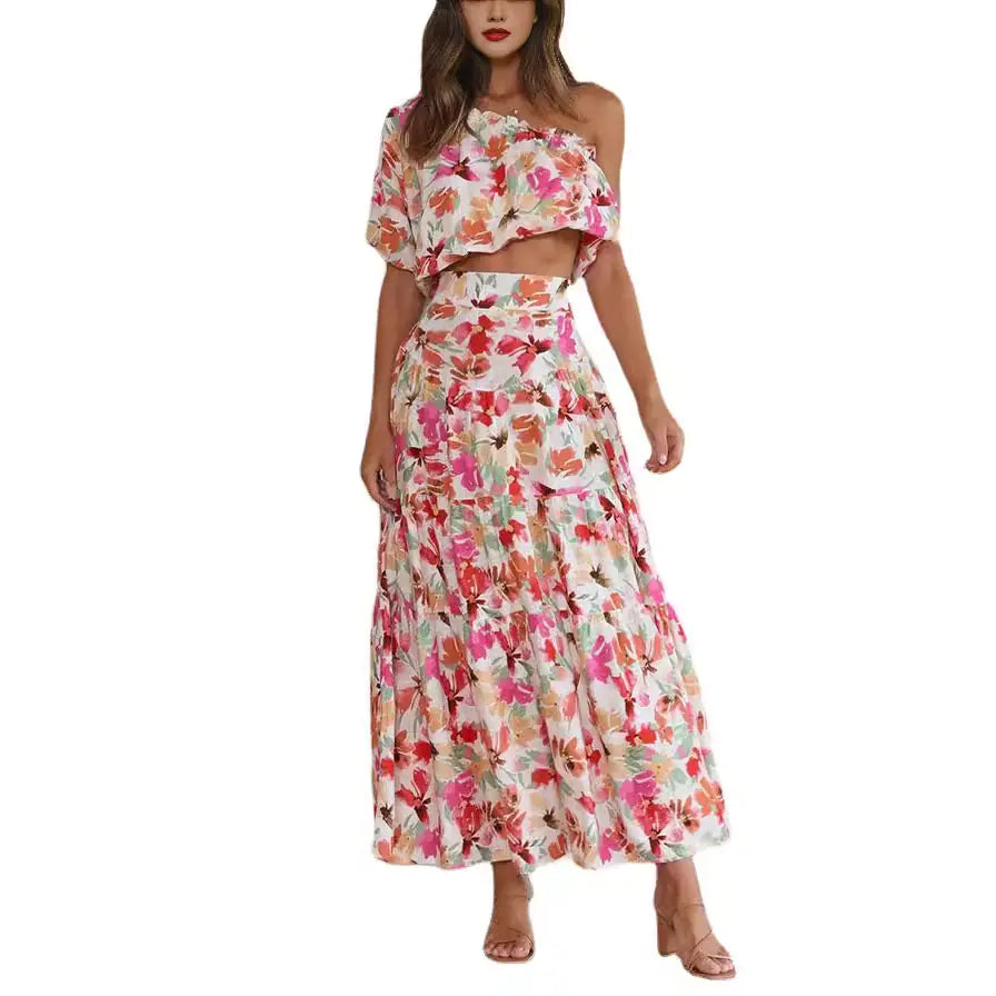Women's Fashion Floral Two-Piece Set