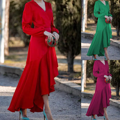 FD1096 2023 Fall Women's Fashion Long Sleeve Dress