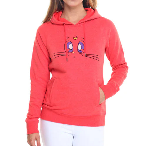 Women's Hooded Sweatshirt with Fleece Cat Design