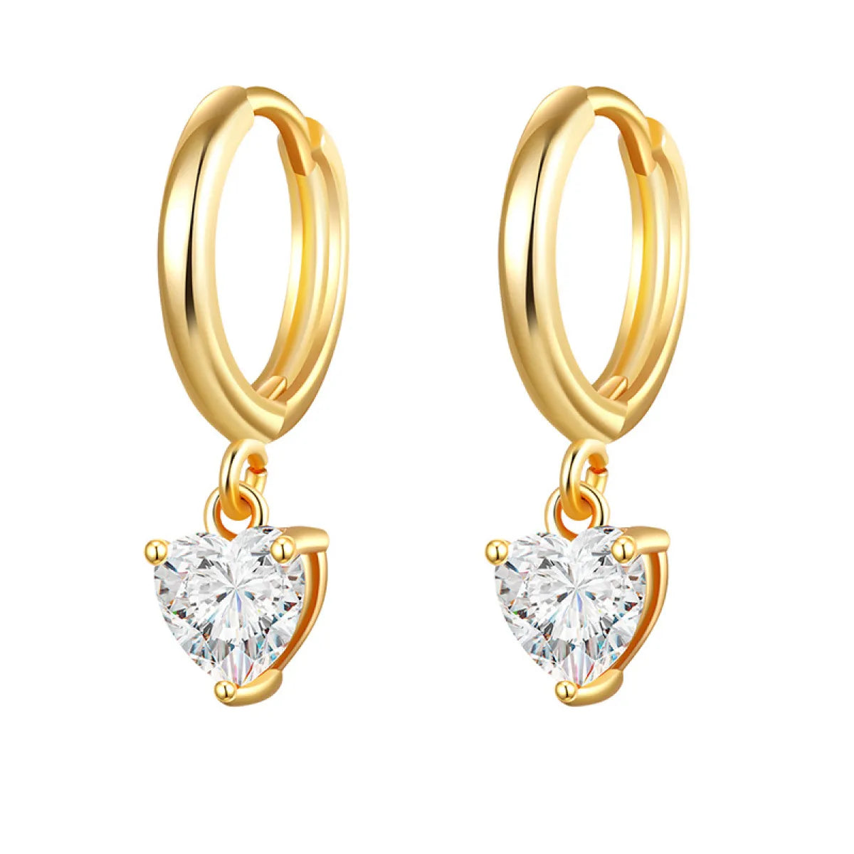 Diamond Heart Shaped Earrings