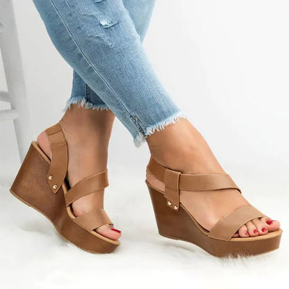 Women's Summer Casual Slip-On Wedge High Heels
