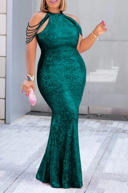 Plus Size Sequin Off Shoulder Bodycon Party Dress