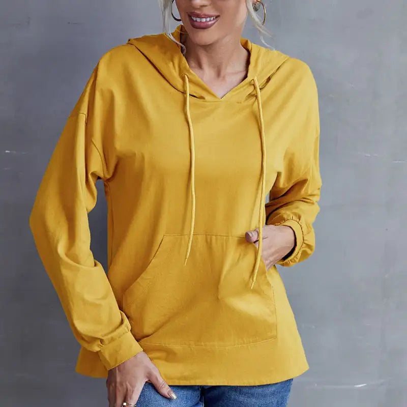 Plus Size Casual Hooded Sweatshirt with Pockets