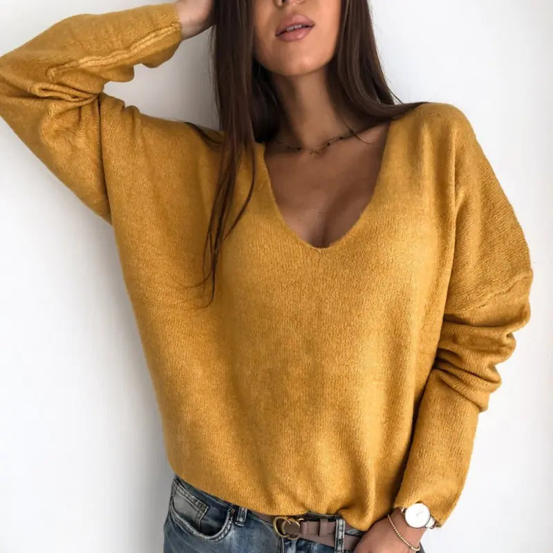 Candy Color V-Neck Sweater
