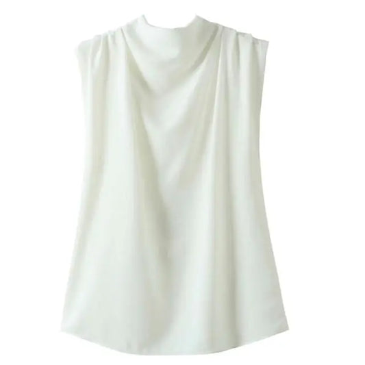 Women's Sleeveless Solid Color Round Neck Shirt