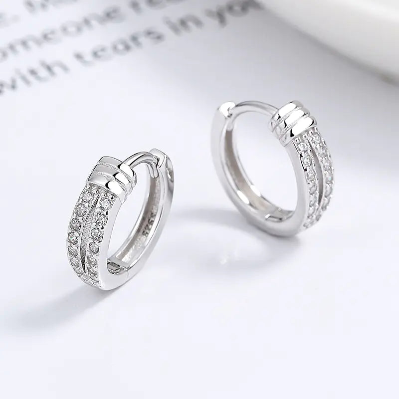 925 Silver Knot Diamond Earrings - Stylish Unique Design